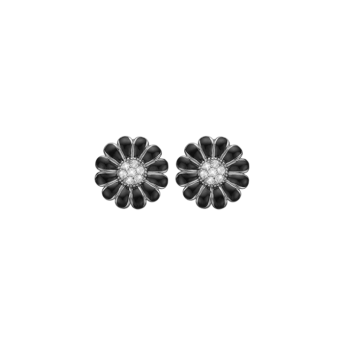 robot gård solsikke Christina - Black Marguerites øreringe - øreringe med blomst