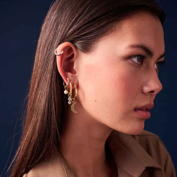 Sif Jakobs Perla Uno Hoop Charm rerings vedhng SJ-CH2378-P-YG