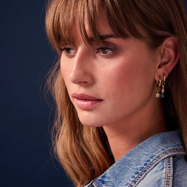 Sif Jakobs Stella Hoop Charm rerings vedhng SJ-CH2381-CZ-YG