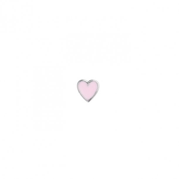 Stine A - Petit Love Heart Light Pink Enamel  (1 stk.)