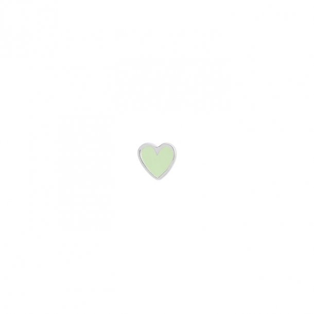 Stine A - petit love heart mint green enamel (1 stk.)