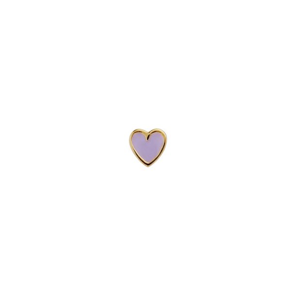 Stine A - Petit Love Heart Purple Sorbet i forgyldt 