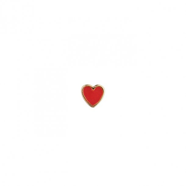 Stine A Petit Love Heart Red Coral Enamel 1181-02-red