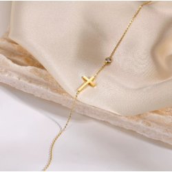 Halskde kors vandfast forgyldt stl 163011