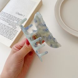 Hrklemme - bl med bling 8 cm.