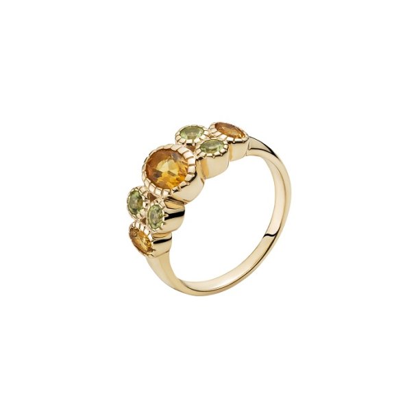 Lund Copenhagen 8 Kt. Ring Med Peridot &amp; Citrin 3071193-28