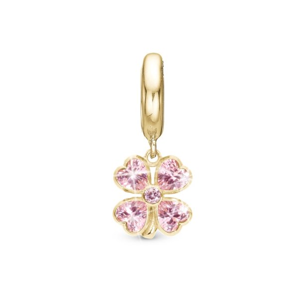 Christina charm Pink Heart Clover 610-G135