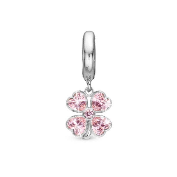 Christina charm Pink Heart Clover 610-S135