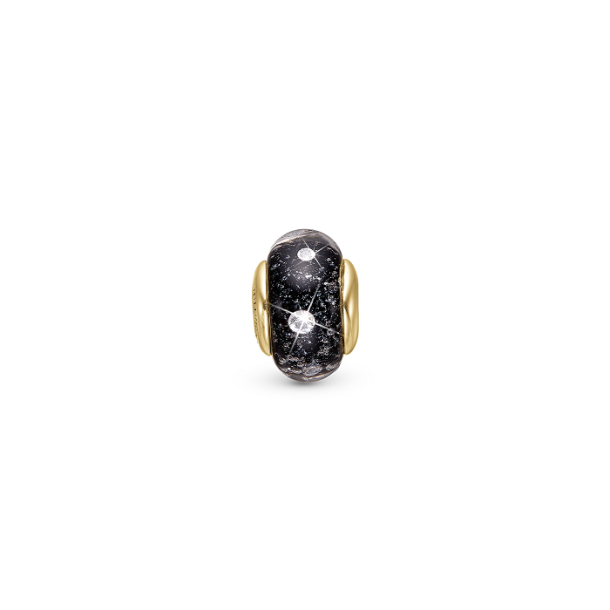 Christina - Sparkling black globe charm 