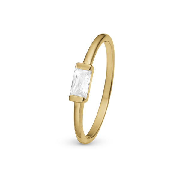 Christina White Single Baguette Ring 1.15.B