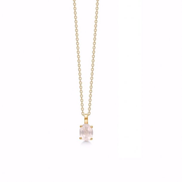 Guld &amp; Slv Design - guld vedhng i 8 kt. med rosa quartz 8367/7/08