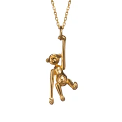 Kaj Bojesen halskde "Aben" 18 kt. forgyldt slv