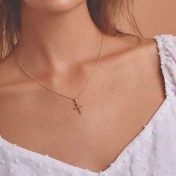 Melfia vedhng 14 karat guld kors 2328 112F