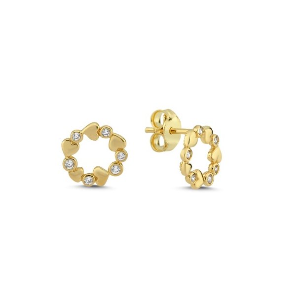 Melfia reringe 14 karat guld cirkel-hjerter 2314 213F