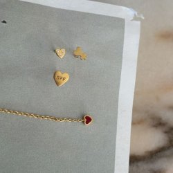 Stine A Dangling Love Heart 1364-02-Burgundy