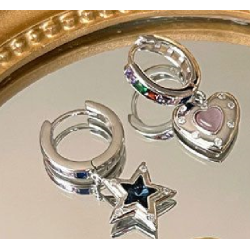 Donnatella reringe slv med  stjerne og rainbow sten