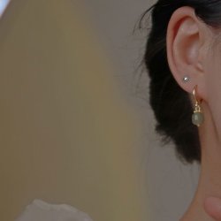 Donnatella reringe forgyldt hoops med grn agat