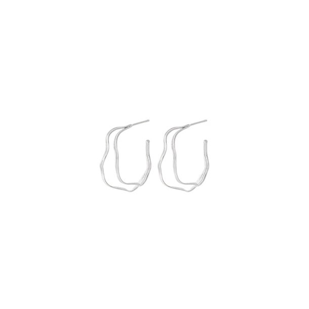 Pernille Corydon Small Double Wave Hoops E-458-S