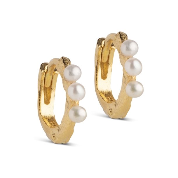 Enamel Paula Pearl Hoops e269gm