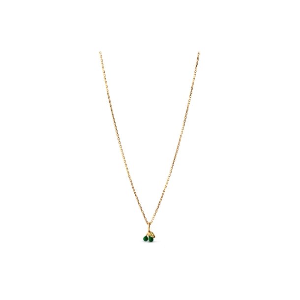 Enamel cherry halskde n70gmpetrolgreen