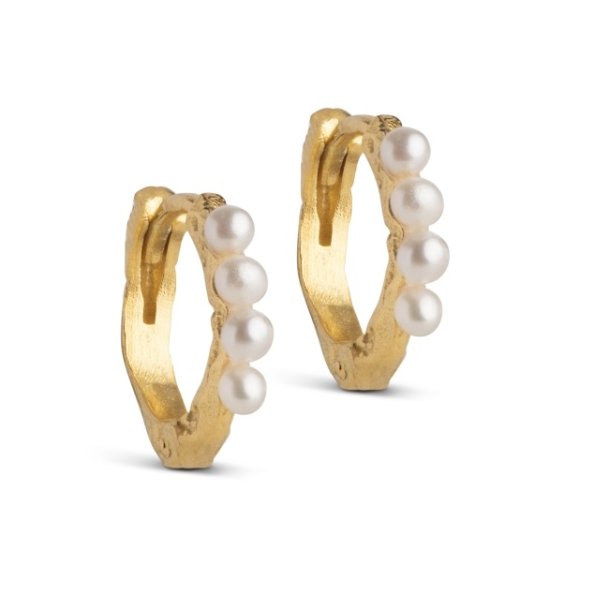 Enamel Paula Pearl Hoops E270GM