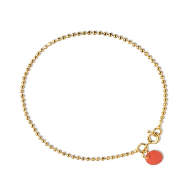 Enamel Copenhagen Armbnd Ball Chain Coral B16Gcoral
