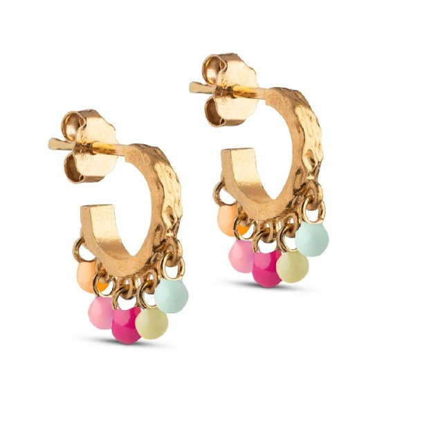 Enamel Astrid hoops rainbow E309GM