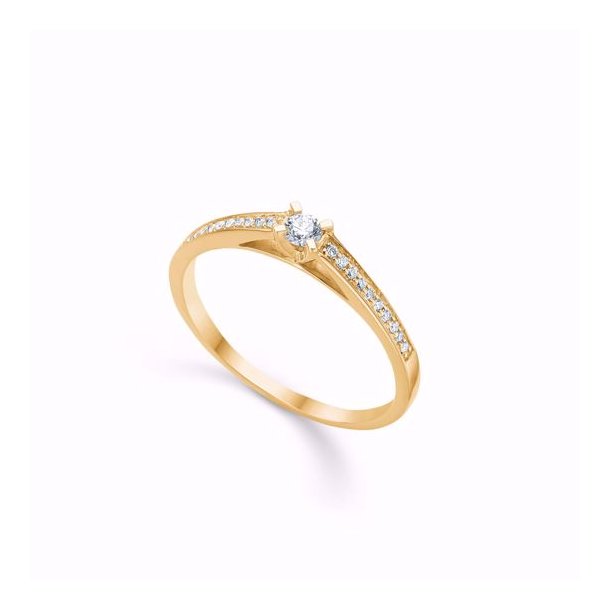 Guld &amp; Slv Design ring 14 karat med diamanter