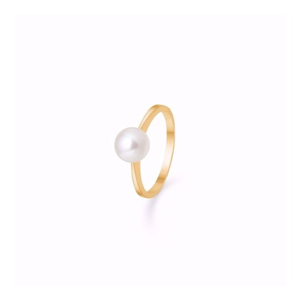 Guld &amp; Slv Design ring 8 karat med perle 6422/08