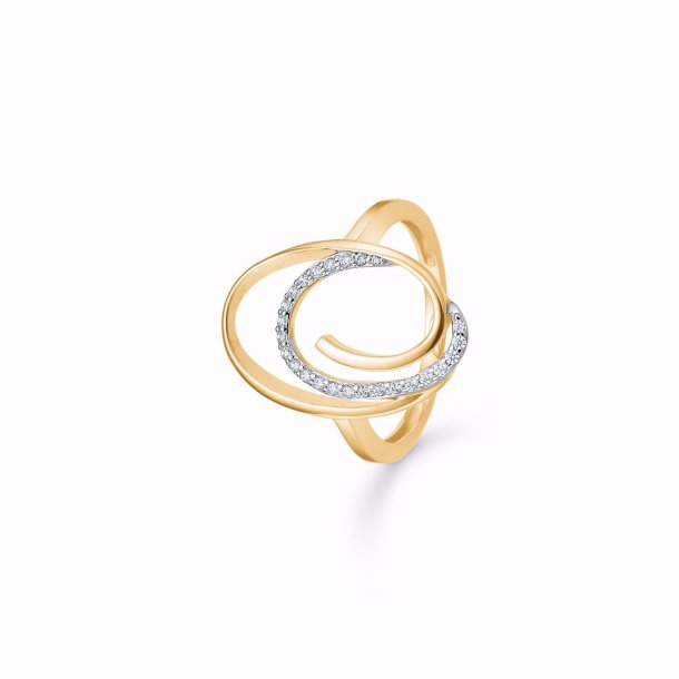 Guld &amp; Slv Design ring 8 karat med zirkonia 8354/6/08