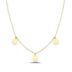 Melfia halskde 14 karat guld med 3 coins 2303 111F