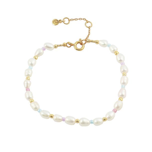 Hultquis Pastel armbnd med perler S08086 G