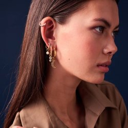 Sif Jakobs Luna Hoop Charm rerings vedhng SJ-CH2380-XCZ-YG