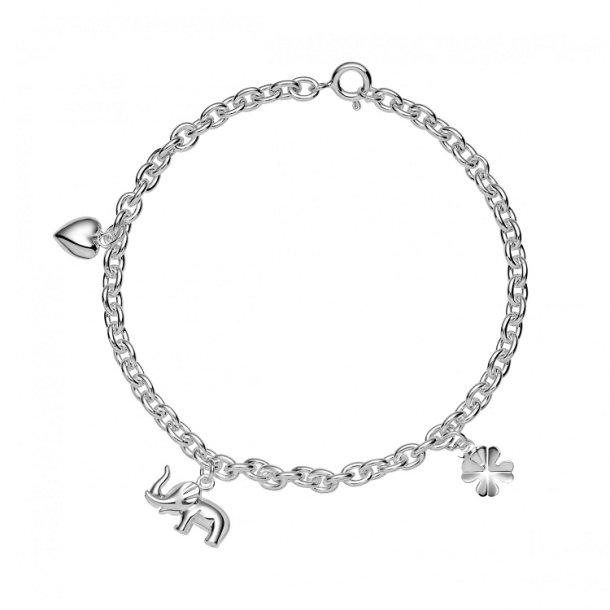 Lund Copenhagen armbnd med hjerte, elefant og klver 9011142