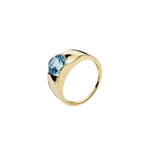 Lund Copenhagen ring i 8 kt. med bl topaz 3077642-16
