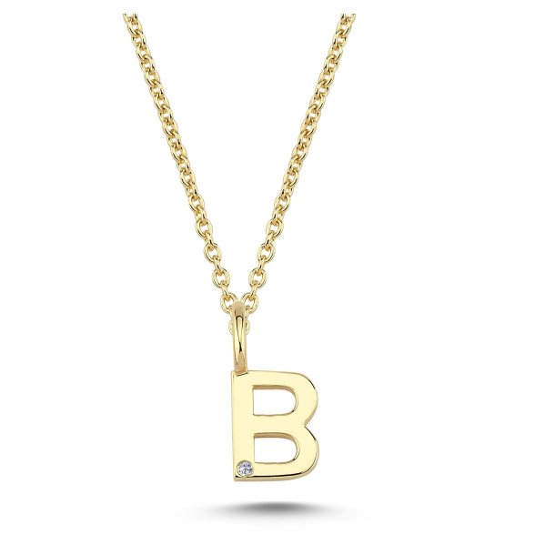 Nuran Bogstav 14 kt. guld "B" med 0,005ct. V2200-B