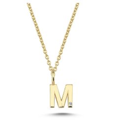 Nuran Bogstav 14 kt. guld "M" med 0,005ct. V2200-M