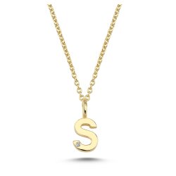 Nuran Bogstav 14 kt. guld "S" med 0,005ct. V2200-S