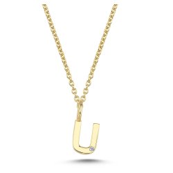 Nuran Bogstav 14 kt. guld "U" med 0,005ct. V2200-U