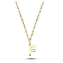 Nuran Bogstav 14 kt. guld "F" med 0,005ct. V2200-F