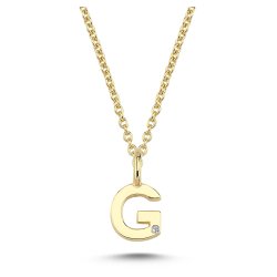 Nuran Bogstav 14 kt. guld "G" med 0,005ct. V2200-G