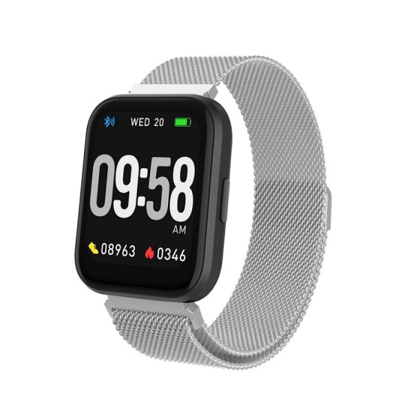 Swiss Go Smart Bern ur med mesh slv lnke og sort silikone rem 10692