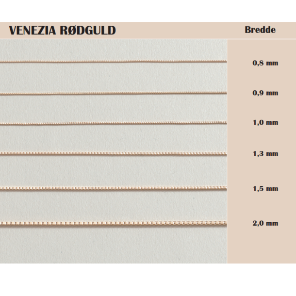 BNH - Forgyldt slv Venezia halskde 1 mm